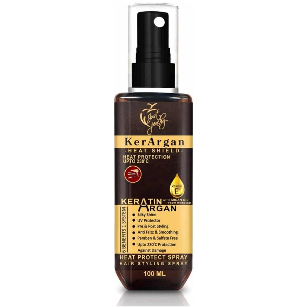 Just Peachy KerArgan Keratin + Argan Oil Vitamin E Heat Protect Spray 100ml