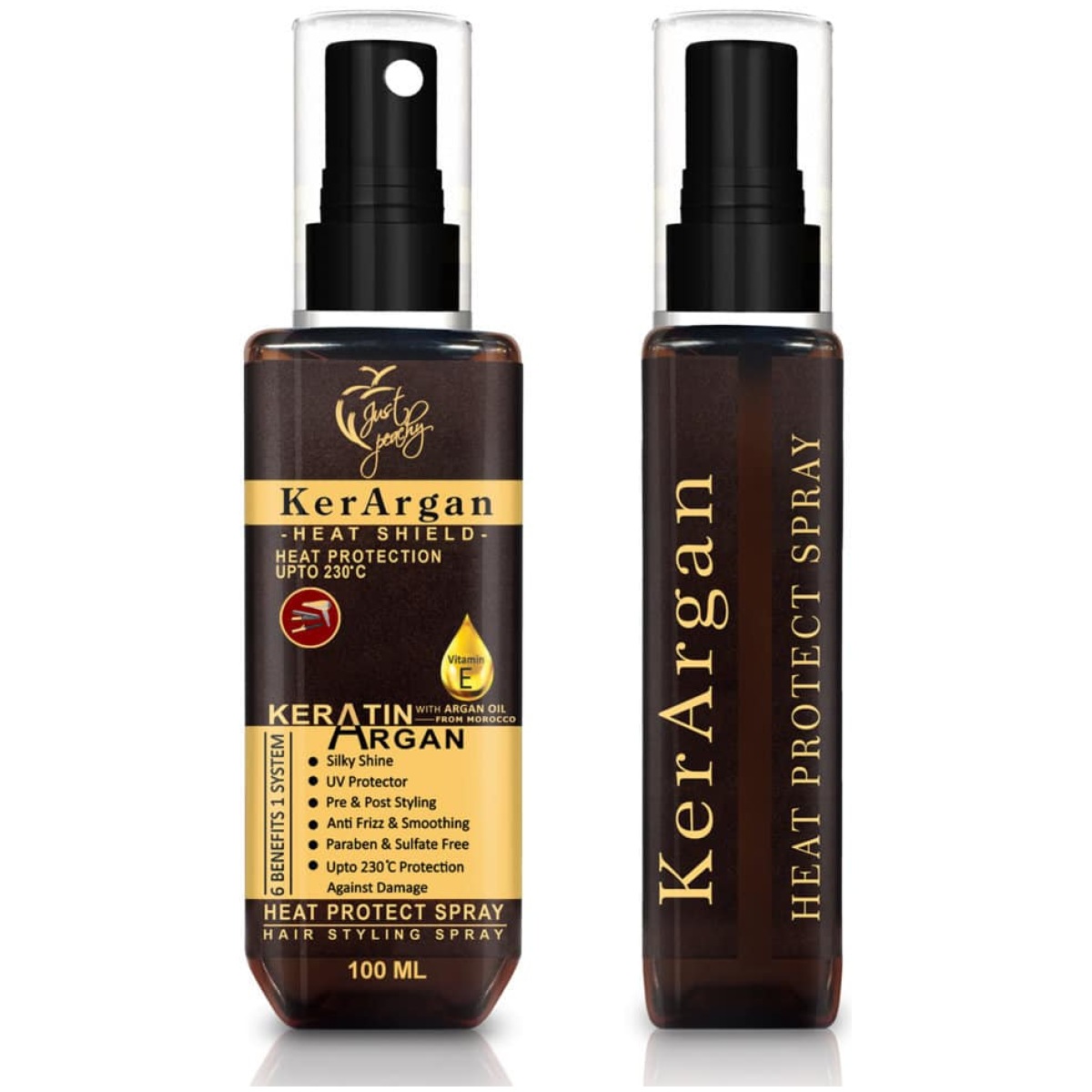 Just Peachy KerArgan Keratin + Argan Oil Vitamin E Heat Protect Spray 100ml