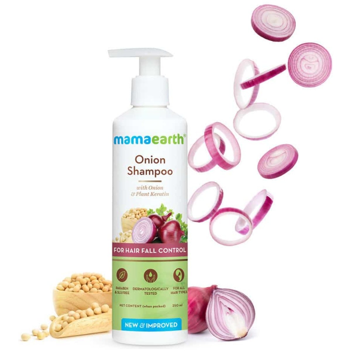 Mama Earth Onion Shampoo For Hair Growth With Keratin 250 ml