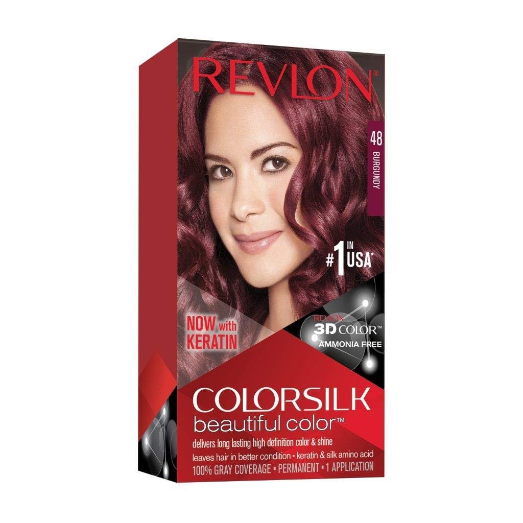 Revlon Colorsilk Beautiful 3D Color Ammonia Free Permanent 48 Burgundy (40Ml+40Ml+11.8Ml)