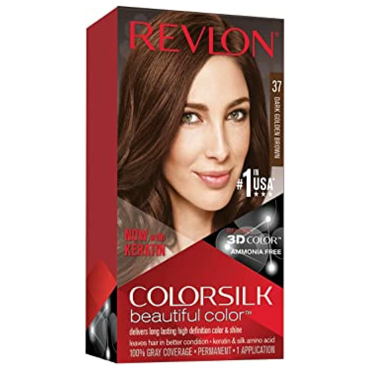 Revlon Colorsilk Hair Color Dark Golden Brown 37 (40Ml+40Ml+11.8Ml)