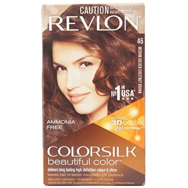 Revlon Colorsilk Hair Color Medium Golden Chestnut Brown 46 (40Ml+40Ml+11.8Ml)