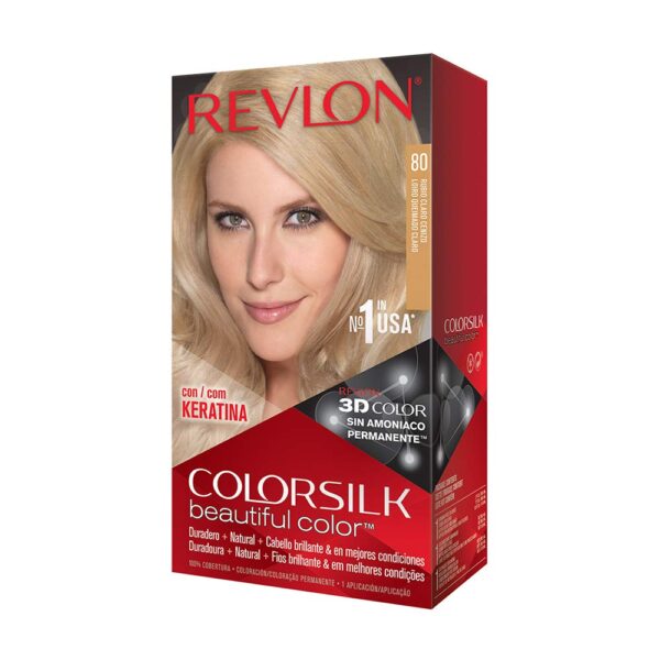 Revlon Colorsilk Hair Light Ash Blonde 80 (40Ml+40Ml+11.8Ml)