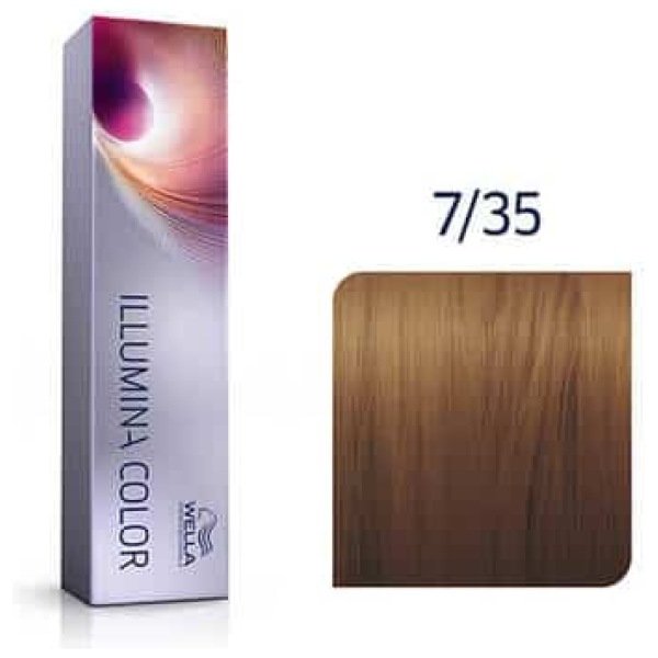 Wella Professionals Illumina Hair Color 7/35 Medium Gold Mahagony Blonde