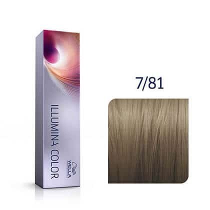 Wella Professionals Illumina Hair Color 7/81 Medium Pearl Ash Blonde