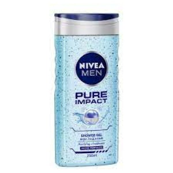 Nivea Men Shower Gel Pure Impact For Body,Face & Hair 250Ml