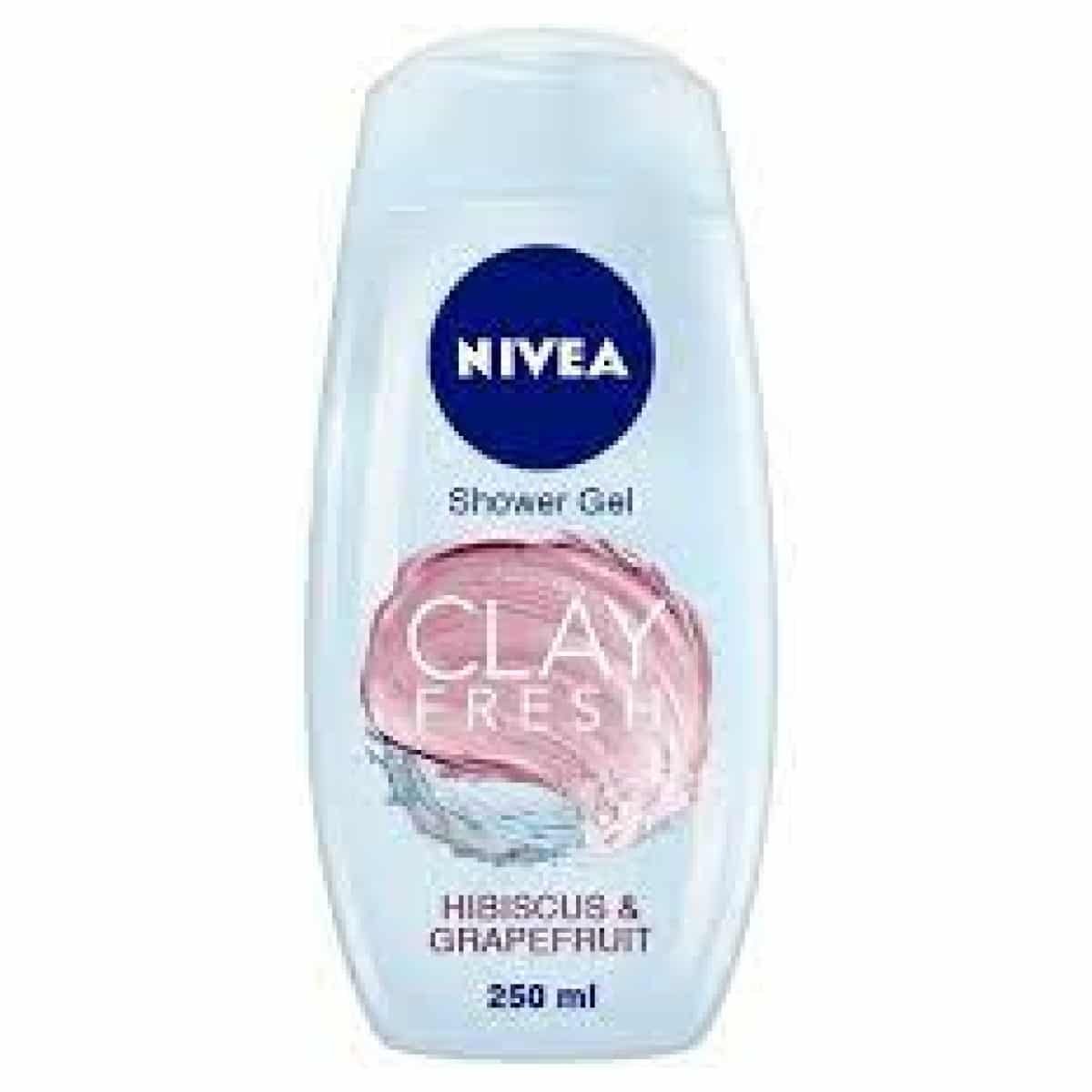 Nivea Women Body Wash,Clay Fresh Hibiscus And Grapefruit Shower Gel,Deep Cleansing And Velvety Soft Skin 250Ml