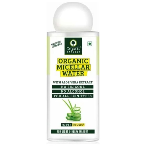 Organic Harvest Micellar Water Makeup Remover With Aloe Vera 90Ml