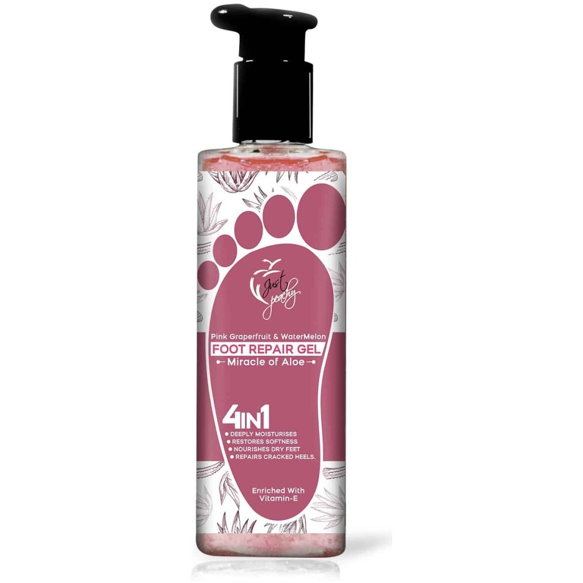 Just Peachy Miracle of Aloe Foot Repair Gel Enriched With Grapefruit & Watermelon 250ml