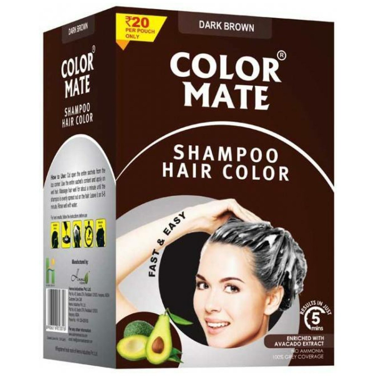 Colormate Shampoo Hair Color Dark Brown