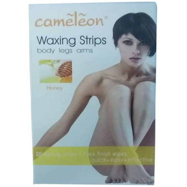 Cameleon Body Legs Arms 20 Strips Waxing + 1 Pcs Finish wipes (5 * 10 cm) (Honey)
