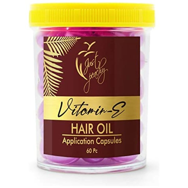 Just Peachy Advanced Care Vitamin-E And Aloevera Hair Oil Application Capsule 60 Pink