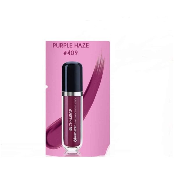 Chambor Extreme Wear Transferproof Liquid Lipstick Purple Haze,No.409 6Ml