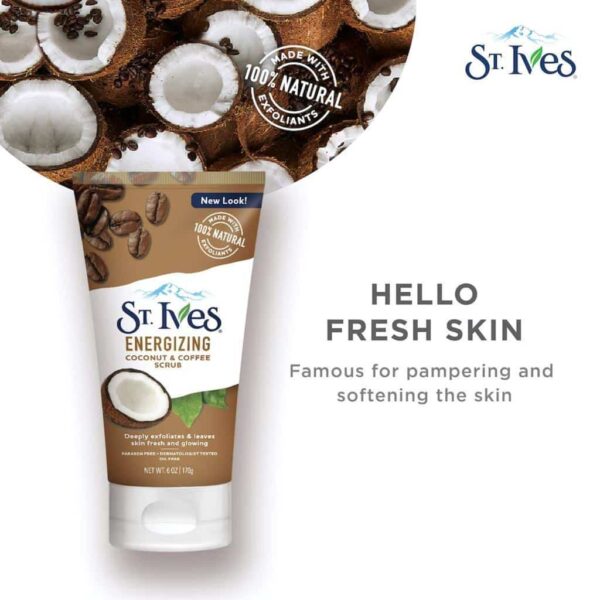 St. Ives Energizing Coconut & Coffee Scrub 170Gm - Image 3