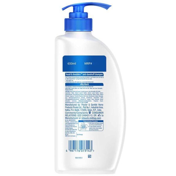 Head And Shoulders Silky Black Anti-Dandruff Shampoo 650Ml - Image 2