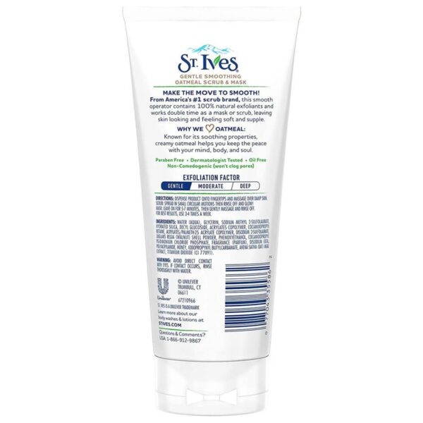 St. Ives Nourished And Smooth Oatmeal Scrub And Mask 170G - Image 2