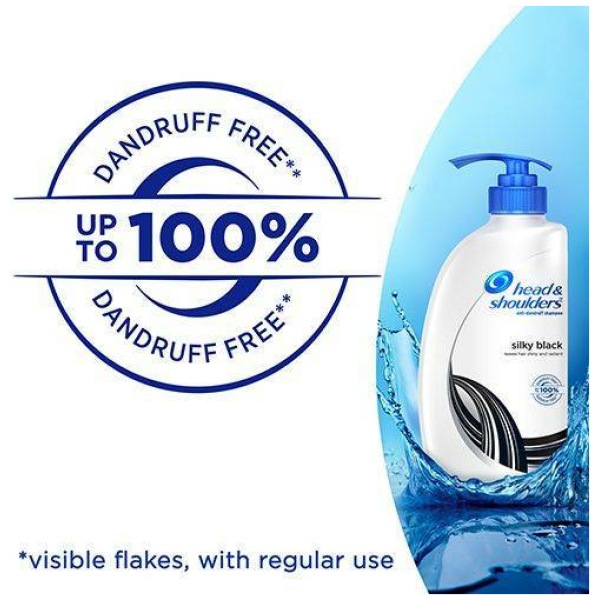 Head And Shoulders Silky Black Anti-Dandruff Shampoo 650Ml - Image 3