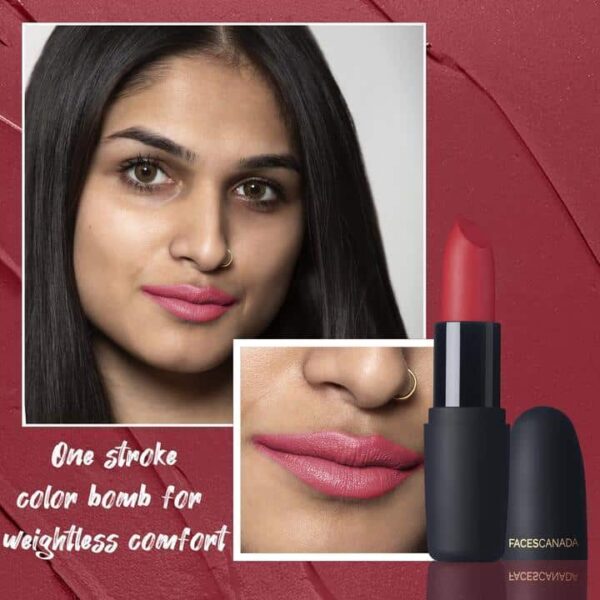 Faces Canada Weightless Matte Finish Lipstick Pink Sugar 04 4Gm - Image 7