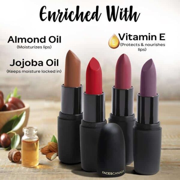Faces Canada Weightless Matte Finish Lipstick Bombshell Red 09 4Gm - Image 2