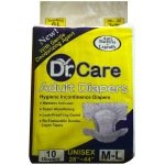 Dr Care Hygiene Incontinence Unisex Adult Diapers | With Anti Bacteria + Legcuffs | With Gentle Deodorizer Agent | Super Absorbant And Leak Proof Leg Guard | M L | 28 To 44 Inch Waist Size
