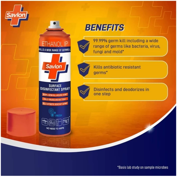 Savlon Surface Disinfectant Spray Sanitizer Germ Kill On Hard And Soft Surfaces| Kills Bacteria Virus Fungi And Mold 170G 230Ml - Image 3