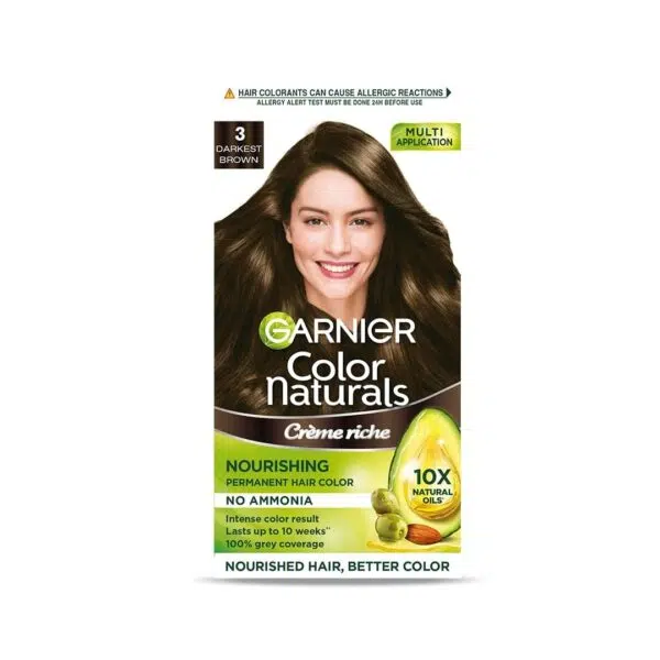 Garnier Color Natural Creme Riche 3 Darkest Brown 60Gm