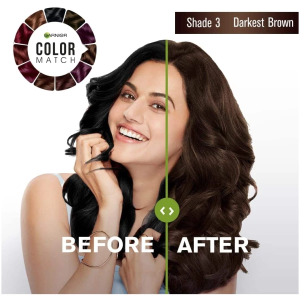 Garnier Color Natural Creme Riche 3 Darkest Brown 60Gm
