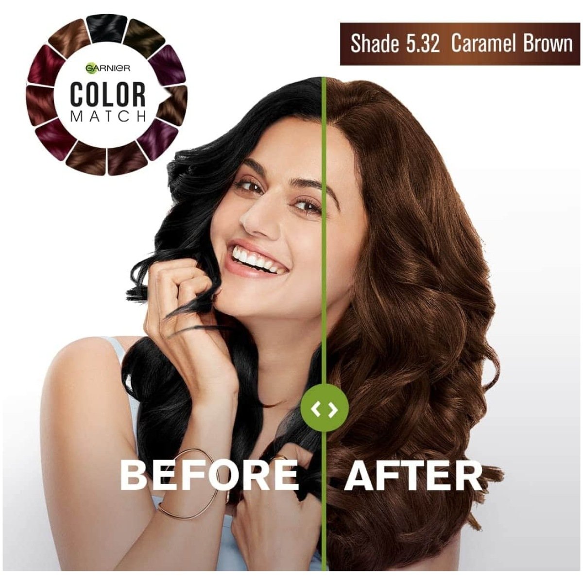 Garnier Color Natural Creme Riche No 5.32 Taapsee's Caramel Brown (70ml+60gm)