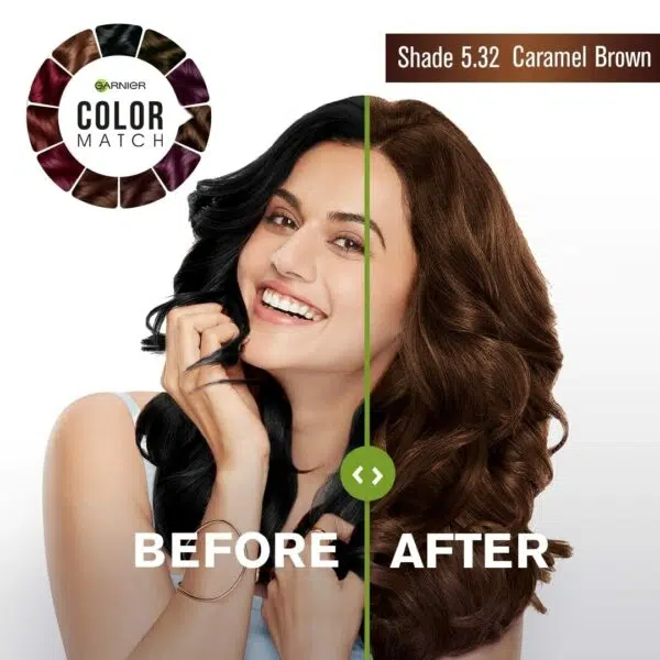 Garnier Color Natural Creme Riche No 5.32 Taapsee's Caramel Brown (70ml+60gm)