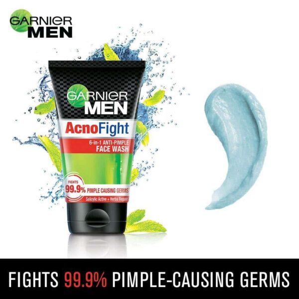 Garnier Men Acno Fight Anti-Pimple Facewash 100Gm - Image 2