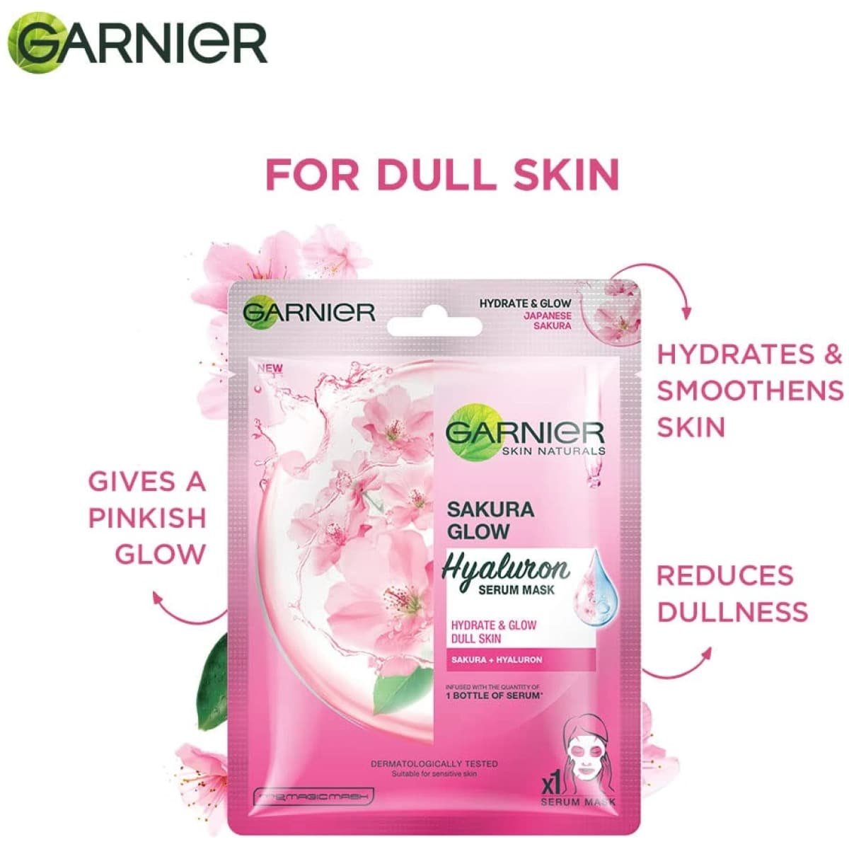 Garnier Sakura White Pinkish Glow Hydration Sheet Mask 28gm