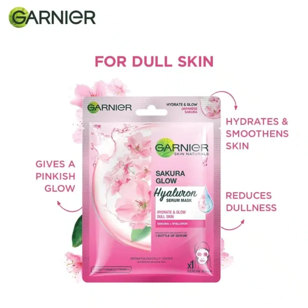 Garnier Sakura White Pinkish Glow Hydration Sheet Mask 28gm
