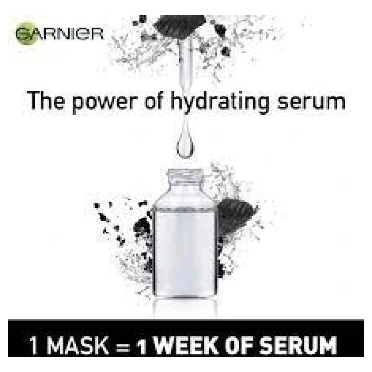 Garnier Skin Naturals Charcoal Face Serum Sheet Mask Black 28G