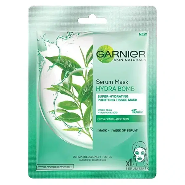 Garnier Skin Naturals Green Tea Face Serum Sheet Mask Green 28G/32G