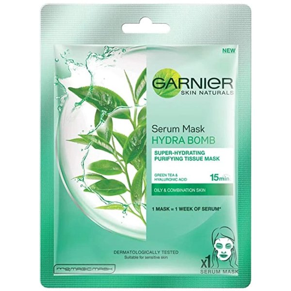 Garnier Skin Naturals Green Tea Face Serum Sheet Mask Green 28G/32G