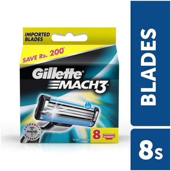 Gillette Mach 3 Shaving Razor Blades 8S Pack Cartridge