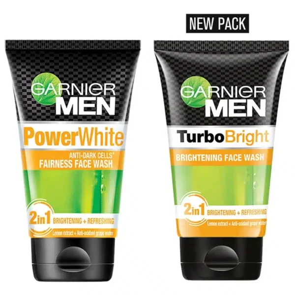 Garnier Men Turbo Bright 2in1 Face Wash 100Gm - Image 2