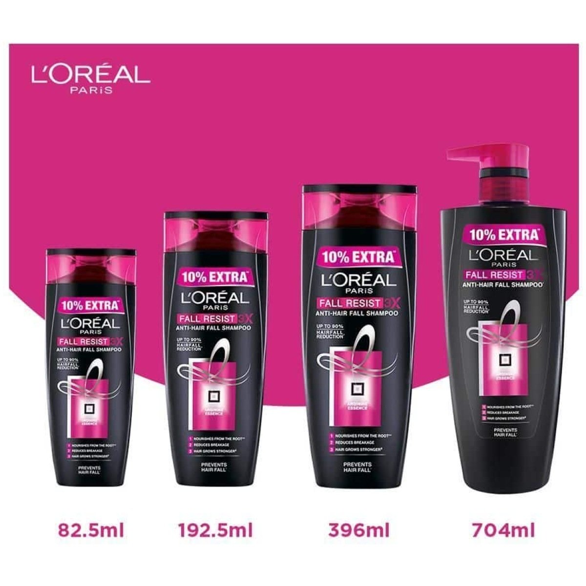 LOreal Paris Resist 3X Anti Hair Fall Shampoo 1925Ml