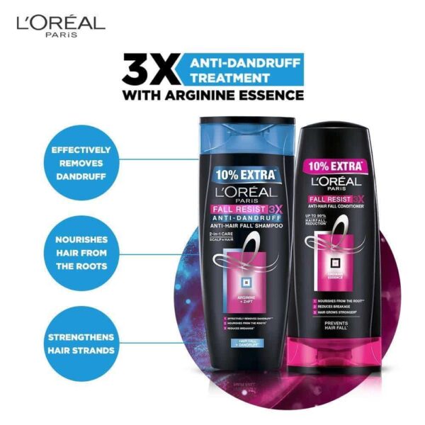 Loreal Paris Fall Resist 3X Anti-Dandruff Shampoo 396Ml - Image 4