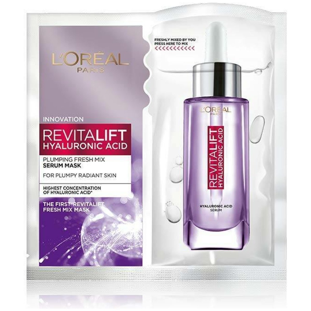 Loreal Paris Revitalift Hyaluronic Acid Fresh Mix Serum Sheet Mask 33G