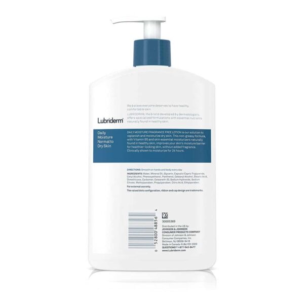 Lubriderm Daily Moisture Lotion Normal To Dry Skin 16 Fl Oz 473Ml - Image 2