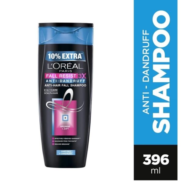 Loreal Paris Fall Resist 3X Anti-Dandruff Shampoo 396Ml - Image 2