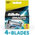 Gillette Mach3 Turbo Shaving Cartridge 3 Blades 4 pcs