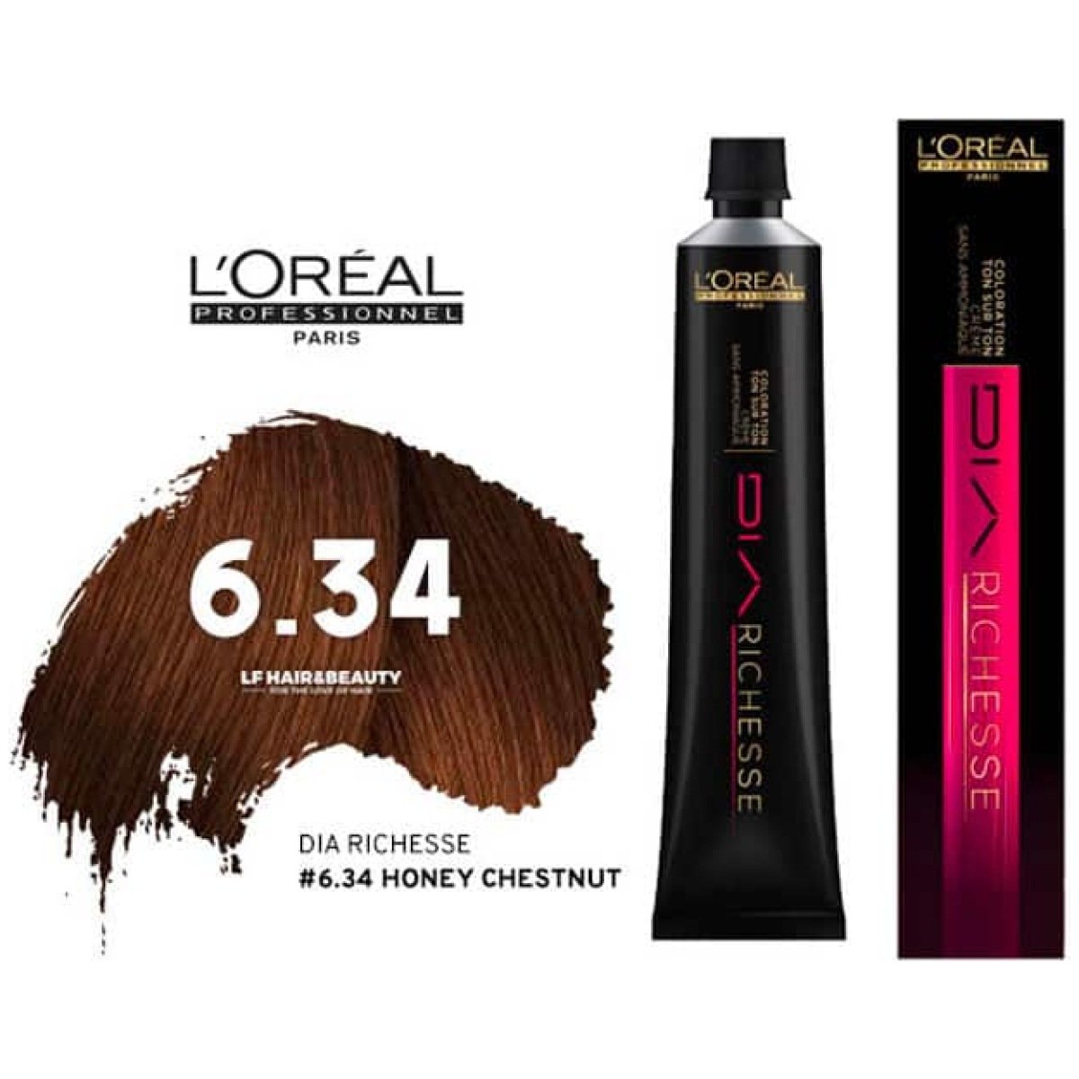 L'Oreal Paris Dia Ammonia Free Hair Color 6.34 Honey Chestnut,60Ml