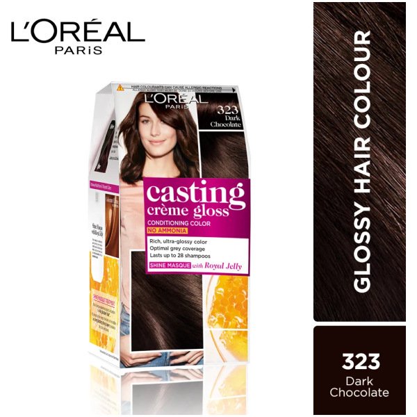 LOreal Paris Casting Creme Gloss Hair Color 323 Dark Chocolate 87.5G+72ml