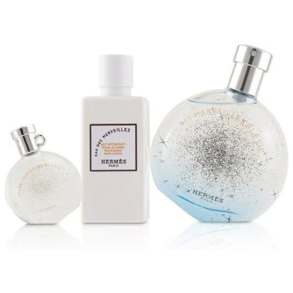 Hermes Eau Des Merveilles Bleue Gift Set For Women (Edt 50Ml + Edt 7.5Ml + Body Lotion 40Ml) - Image 2