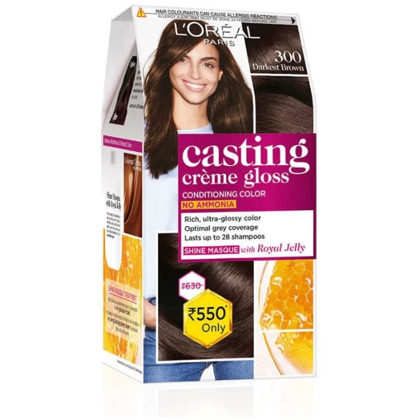 LOreal Paris Casting Creme Gloss 300 Darkest Brown 87.5G+72ml