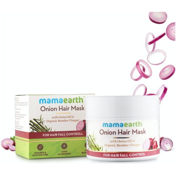 Mama Earth Onion Hair Mask For Hair Fall Control With Onion Oil And Organic Bamboo Vinegar 200Ml