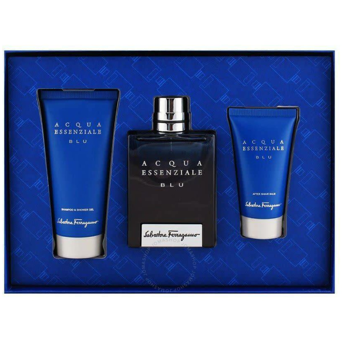 Salvatore Ferragamo Men Acqua Essenziale Blu Set Edt + Shower Gel + After Shave Balm - Image 1