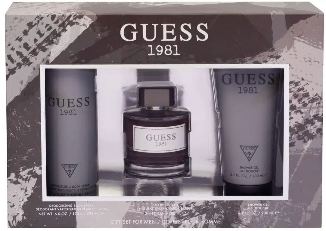 Guess 1981 Gift Set (EDT Perfume 100 ml+ Shaving Gel 200 ml+Body Spray 226 ml)